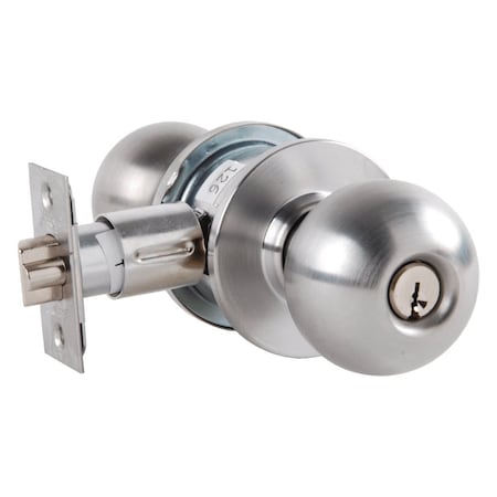 Arrow Lock Grade 2 Pushbutton Service Station Cylindrical Lock, Ball Knob, Conventional Cylinder Schlage C Keyw MK14-BD-26D-CS